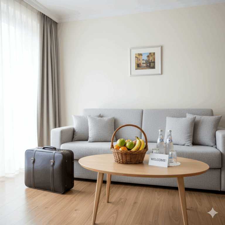 Apartamento preparado para receber hóspedes de aluguel de temporada, com ambiente limpo e acolhedor.