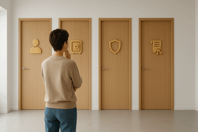 Pessoa escolhendo a melhor garantia de aluguel entre as opções de fiador, caução, seguro fiança e título de capitalização.