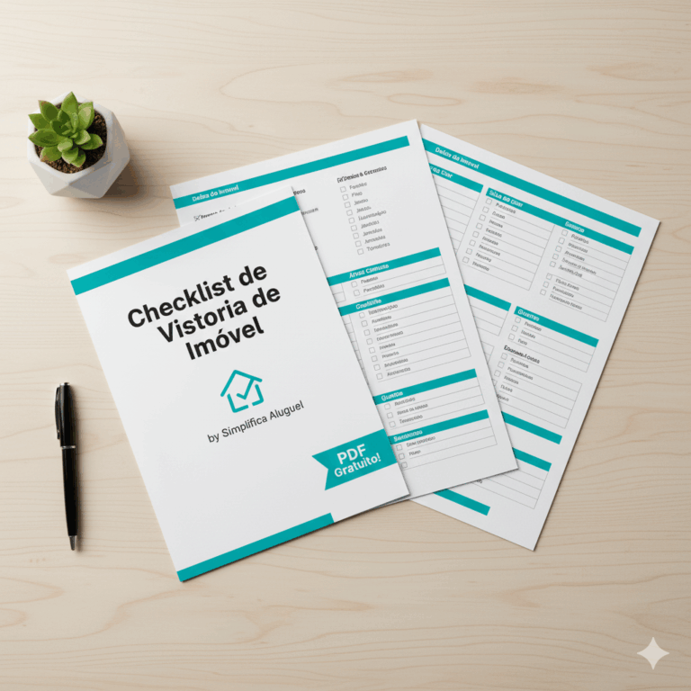Preview do checklist de vistoria de imóvel em PDF gratuito do Simplifica Aluguel.