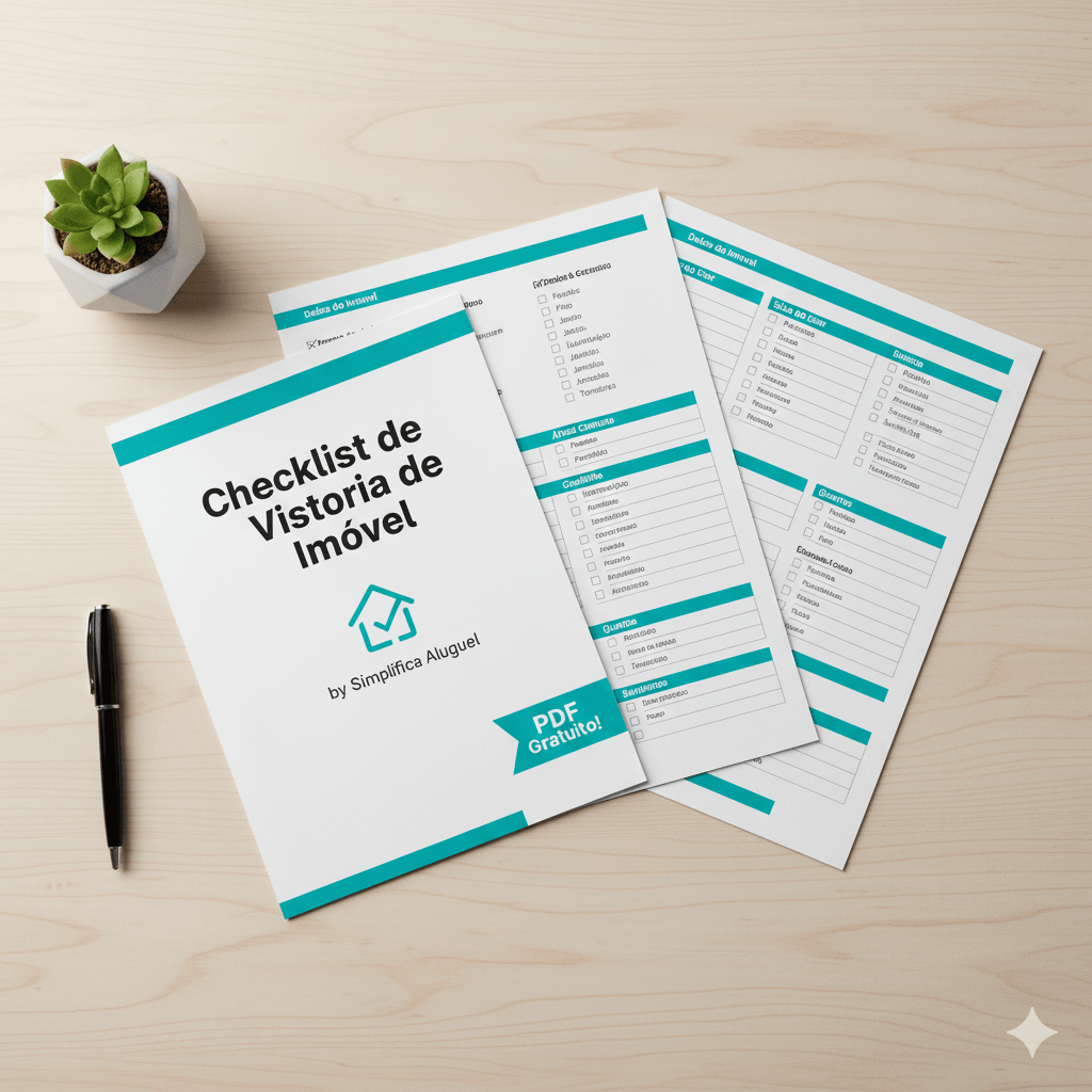 Preview do checklist de vistoria de imóvel em PDF gratuito do Simplifica Aluguel.