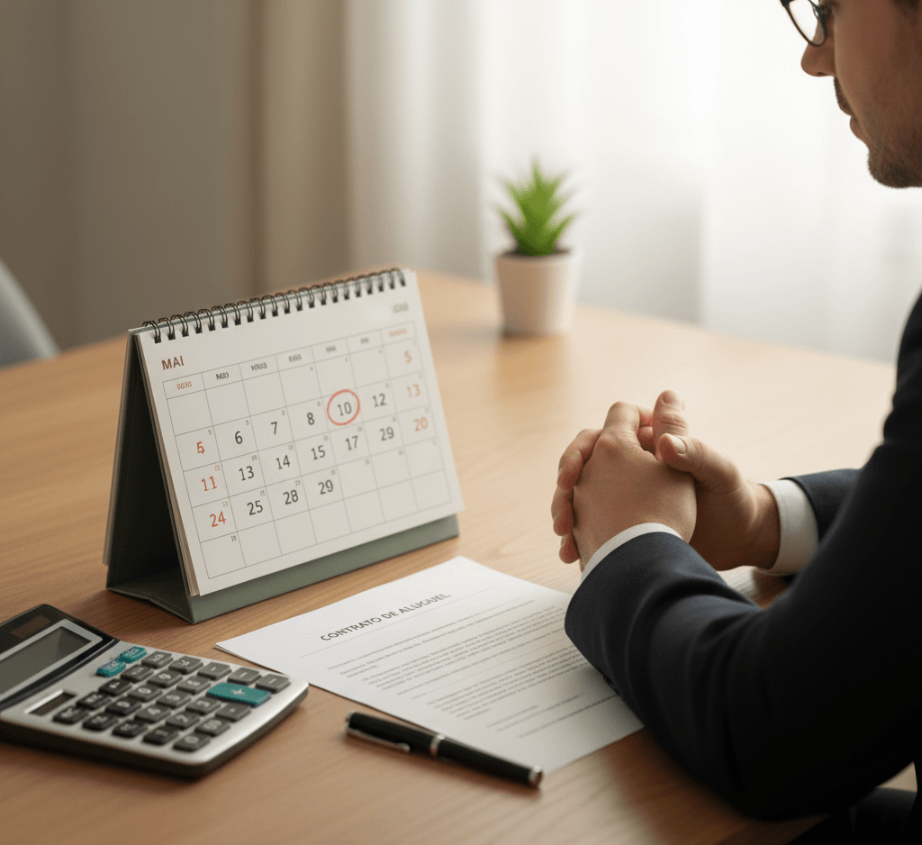 Proprietário planejando os próximos passos legais inquilino não paga aluguel.